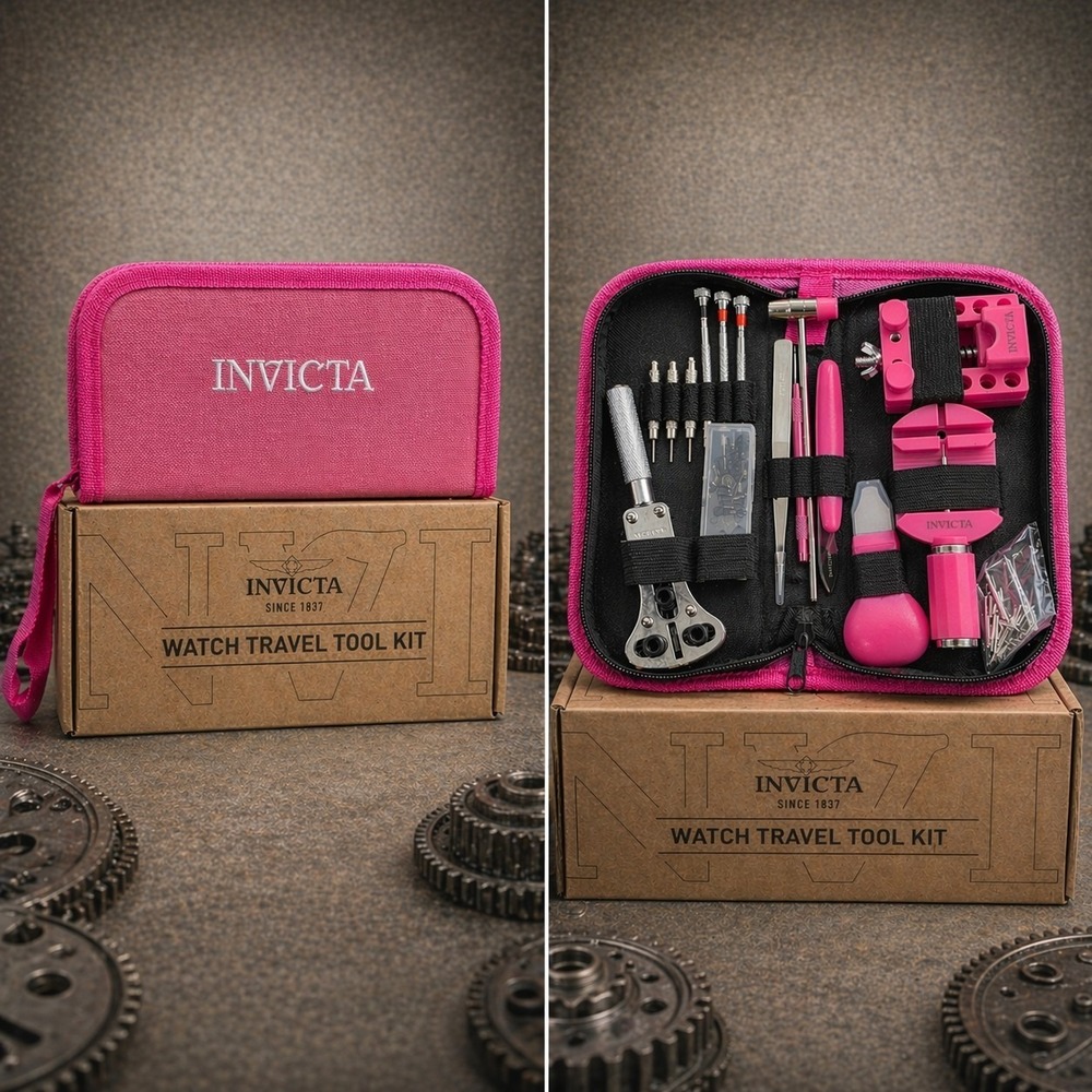 NEW In Box Invicta Travel Watch Repair Tool Kit Pink/White (ITK-008)#1035